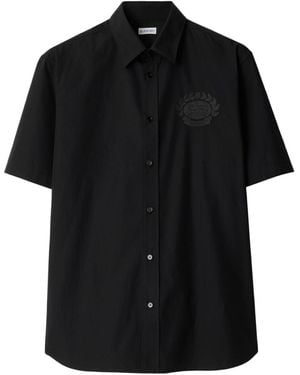 Burberry Mini Cotton Long-Sleeve Shirt For Fw24 - Black