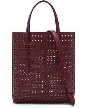 Alaïa Mini Leather Bucket Handbag - Purple