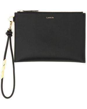 Lanvin Sleek Leather Clutch Bag - Black