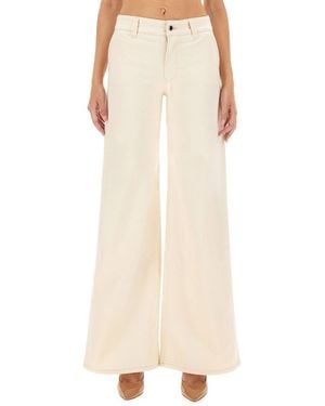 Kiton Regular Fit Wide-Leg Jeans - Natural
