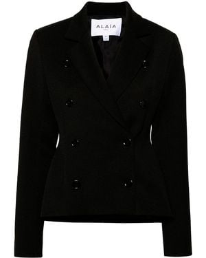ジャケット ALAIA WOOL GABARDINE DOUBLE-BREASTED JACKET ALAIA Veste A Double-Breasted Blazer | Neiman Marcus