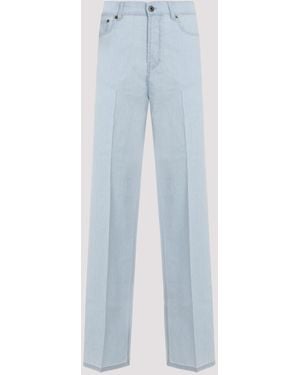 Miu Miu Skinny Cotton Pants For Spring/Summer 2025 - Blue