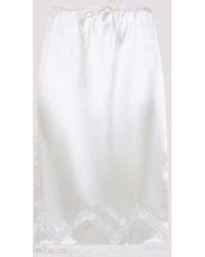 Prada Midi Satin Skirt - White