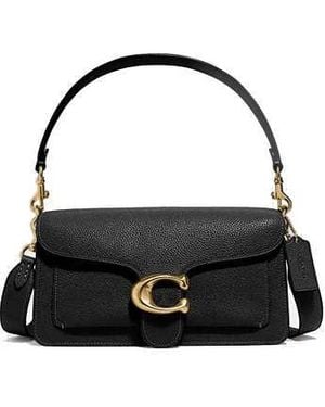 COACH Polished Pebble Leather Mini Tabby Crossbody Bag - Black