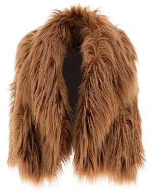 BB COUTURE Faux-Fur Jacket With Unique Texture For - Brown