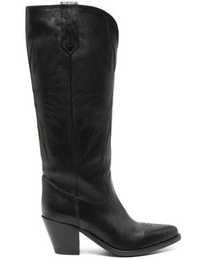 Golden Goose 70 Wish Star Leather Boots For - Black