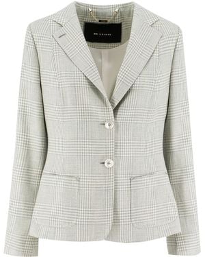 Kiton Sky Plaid Single-Breasted Jacket - Gray