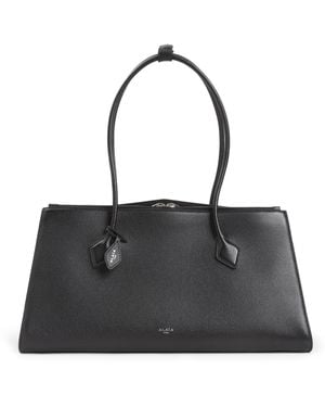 Alaïa Grained Leather Tote Handbag - Black