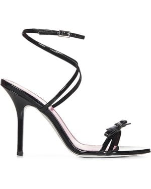 DSquared² Elegant Stiletto Sandals With Signature Bow - Metallic