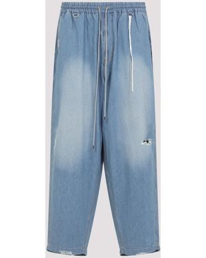 Mastermind Japan Distressed Wide Easy Denim Pants - Blue