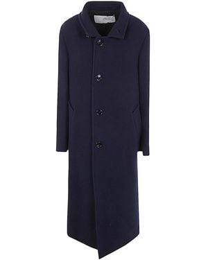 Ami Paris High Collar Long Jacket For - Blue