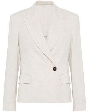 Brunello Cucinelli Elegant Long Sleeve Jacket M/L - White
