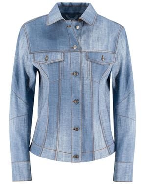 Ermanno Scervino Slim Fit Denim Style Jacket - Blue