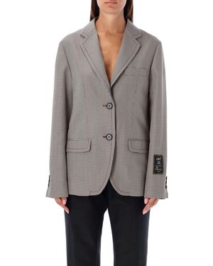 Marni Chic Deep V-Neck Blazer - Gray