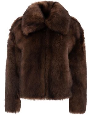 B&W Luxurious Shearling Jacket For - Brown