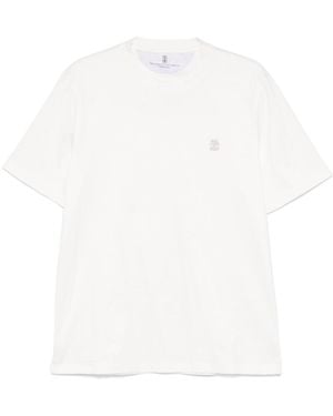 Brunello Cucinelli Classic Stripes T-Shirt Shirt in Gray for