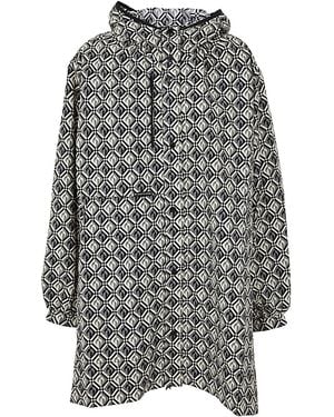 Marine Serre A-Line Windbreaker With Moon Diamond Print - Gray