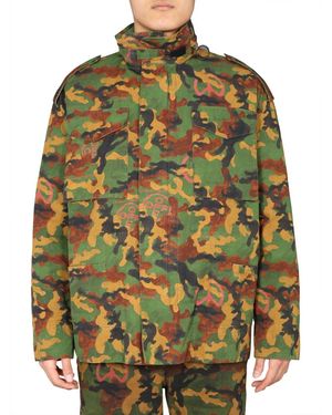 Off-White c/o Virgil Abloh Bold Camouflage Padded Jacket - Green