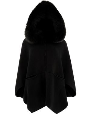 Giovi Wool And Cashmere Poncho For - Black