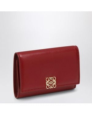 Loewe Mini Leather Puffer Wallet - Red