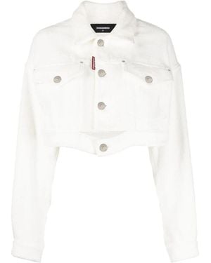 DSquared² Cropped Towel Jacket - White