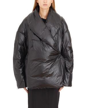 Helmut Lang Oversized Wool Cocoon Jacket - Gray
