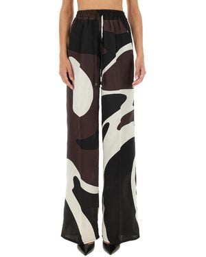 Kiton Pants With Print - Black