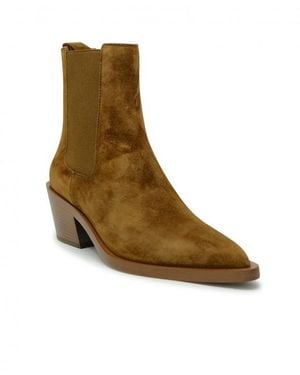 Gianvito Rossi Elegant 4.5 Cm Heel Suede Ankle Boots - Brown