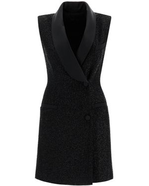 Max Mara Vezzo Mini Dress With Rhinestones in Black | Lyst