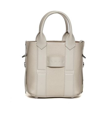 Hogan Mini Script Shopping Handbag - Gray