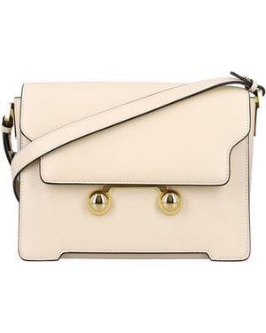 Marni Rectangular Medium Shoulder Handbag - Natural