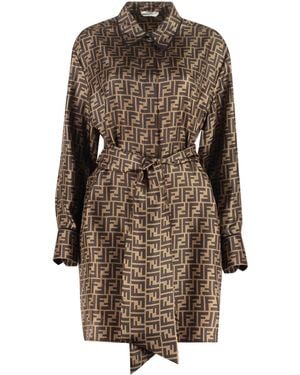 ワンピース FENDI TUNIC STYLE SHORT DRESS Fendi Tunic Style Short Dress in Black | Lyst