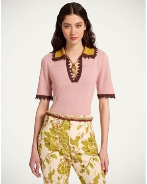 La DoubleJ Picket Polo Top - Multicolour