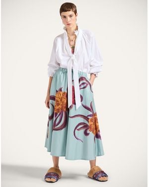 La DoubleJ Drawstring Skirt - White