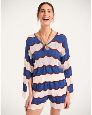 La DoubleJ Hang Ten Top - Blue