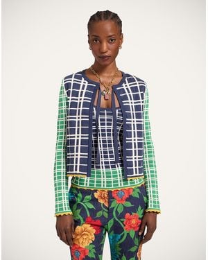 La DoubleJ Check Me Cardigan - Blue