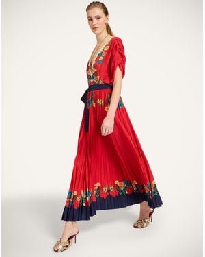 La DoubleJ Accordion Dress - Red