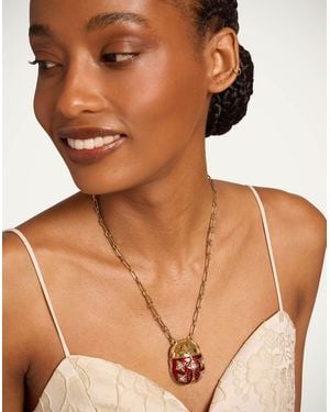 La DoubleJ Lady Scarab Necklace - Brown