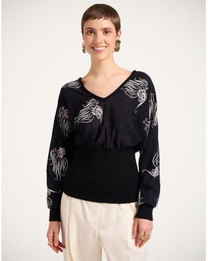 La DoubleJ Winged Knit Top - Black