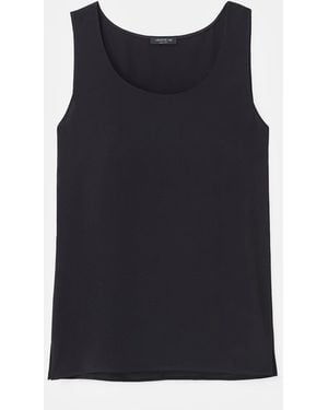 Lafayette 148 New York Silk Double Georgette Sleeveless Blouse - Black
