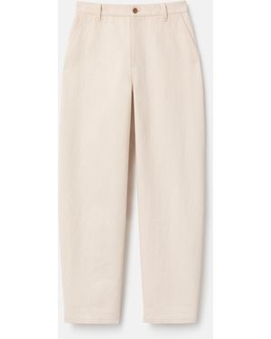 Lafayette 148 New York Denim Mid Rise Barrel Leg Ankle Jeans - Natural