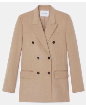 Lafayette 148 New York Camel Hair Double-Breasted Trinity Blazer - Natural