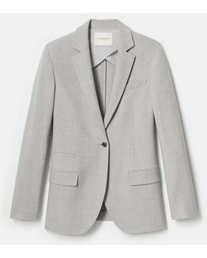 Lafayette 148 New York Stretch Virgin Wool Neapolitan Jacket - Gray