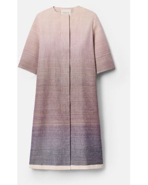 Lafayette 148 New York Lafayette 148 Ny Silk Short Sleeve Collarless Coat - Pink