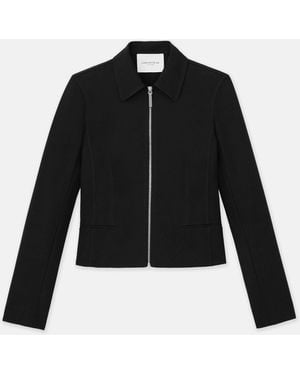 Lafayette 148 New York Lafayette 148 Ny Techno Stretch Twill Zip Tailored Jacket - Black