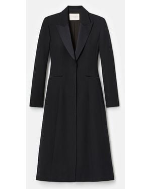 Lafayette 148 New York Wool Silk Crepe Tuxedo Coat - Black