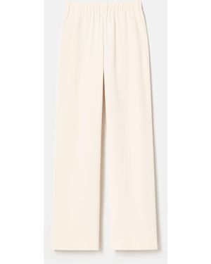 Lafayette 148 New York Plus-Size Organic Silk Crepe De Chine Perry Pant - Natural