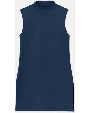 Lafayette 148 New York Lafayette 148 Ny Plus-Size Responsible Matte Crepe Mockneck Tunic - Blue