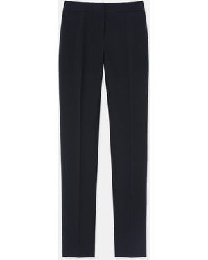 Lafayette 148 New York Wool-Silk Crepe Barrow Pant - Blue
