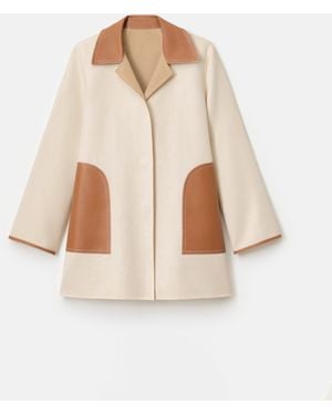 Lafayette 148 New York Lafayette 148 Ny Cotton Double Face Reversible Car Coat - White